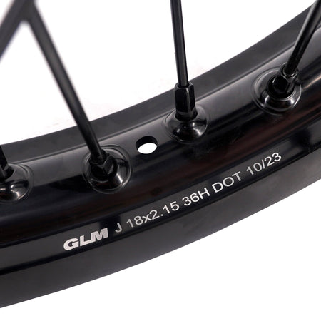 KKE Enduro 1.6*21" & 2.15*18" CNC Hub Electric Dirtbike Alloy Wheels Rims Fit STARK VARG MX EX All Black - Pinned Electric