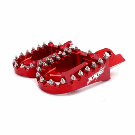 KKE Footpegs Billet Foot Rest For Rawrr Mantis, Mantis X, Red and Black (Collective) - Pinned Electric