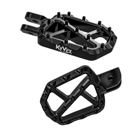 KyVex Billet Wide Foot Pegs - Pinned Electric