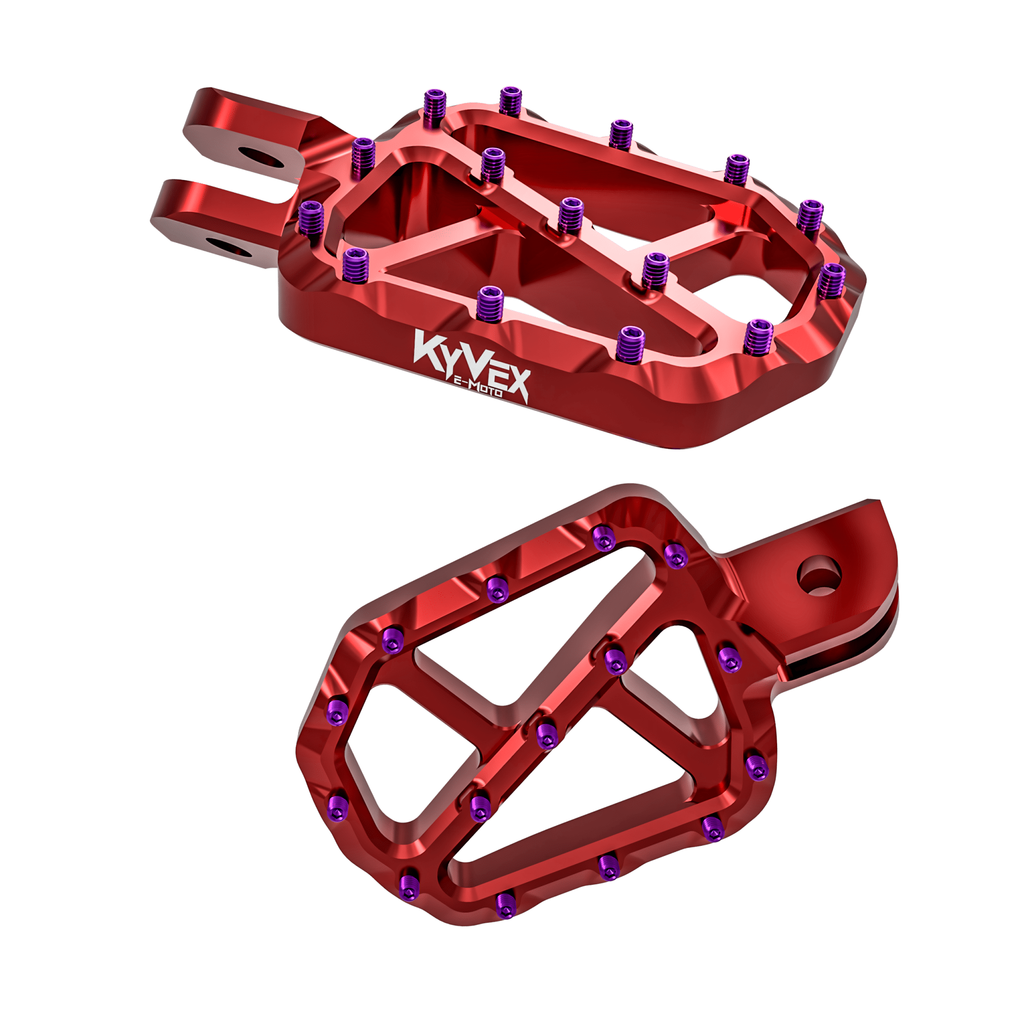 KyVex Billet Wide Foot Pegs - Pinned Electric