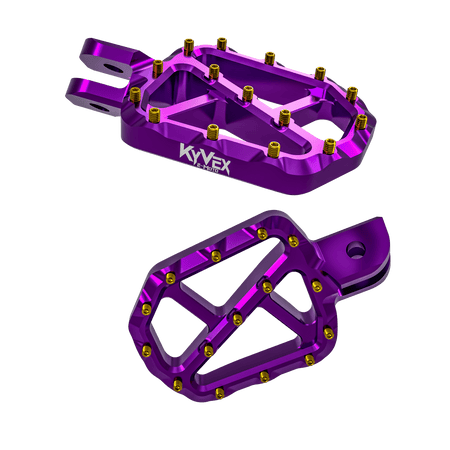 KyVex Billet Wide Foot Pegs - Pinned Electric