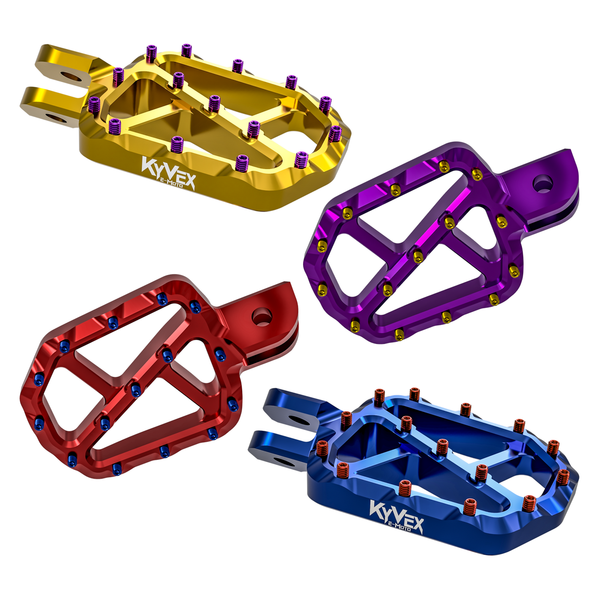 KyVex Billet Wide Foot Pegs - Pinned Electric