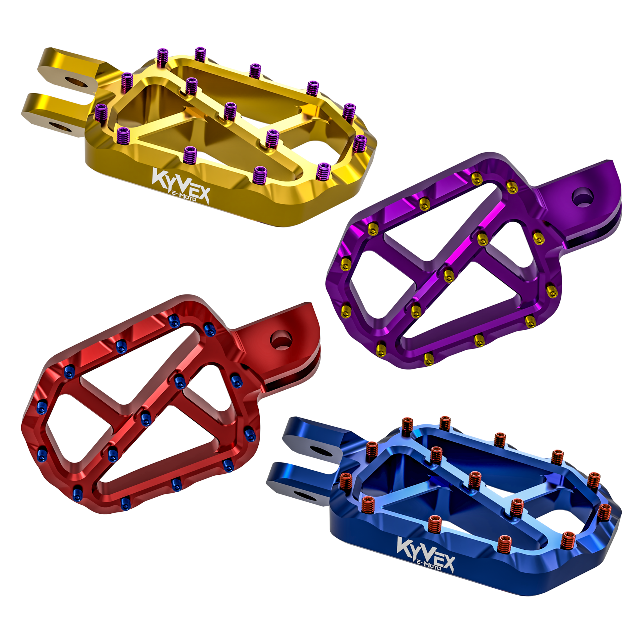 KyVex Billet Wide Foot Pegs - Pinned Electric