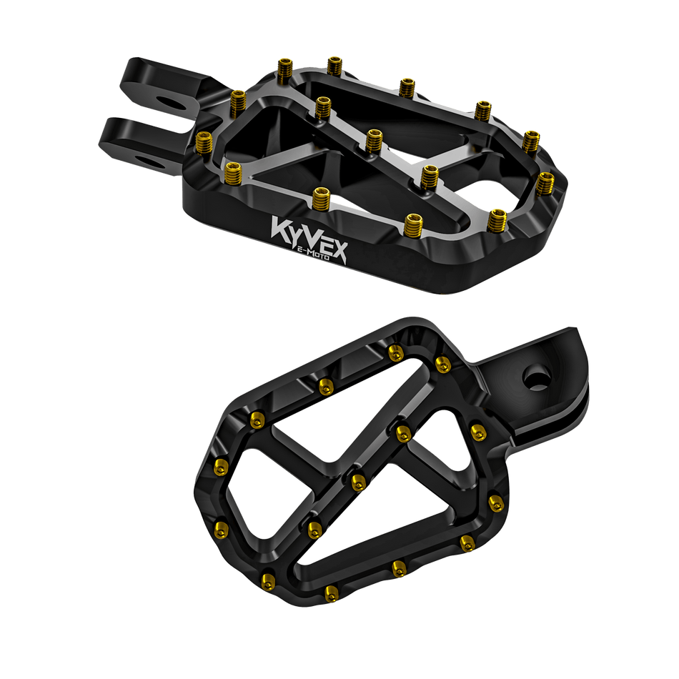 KyVex Billet Wide Foot Pegs - Pinned Electric