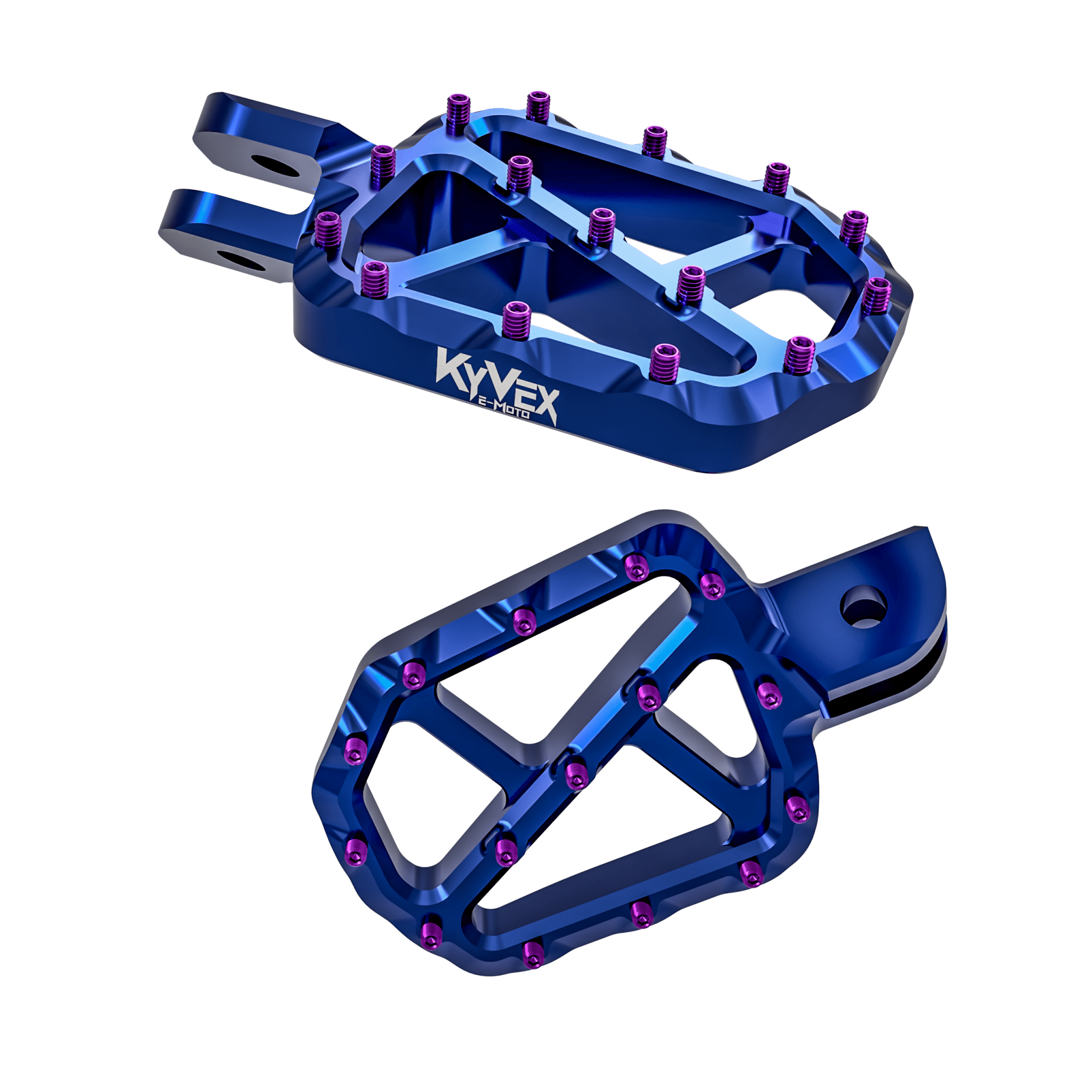 KyVex Billet Wide Foot Pegs - Pinned Electric