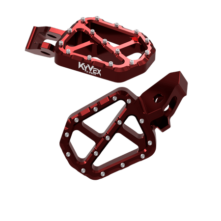 KyVex Billet Wide Foot Pegs - Ultra Bee Compatible - Pinned Electric