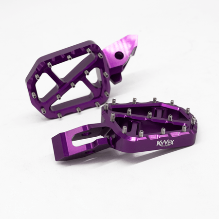 KyVex Billet Wide Foot Pegs - Ultra Bee Compatible - Pinned Electric