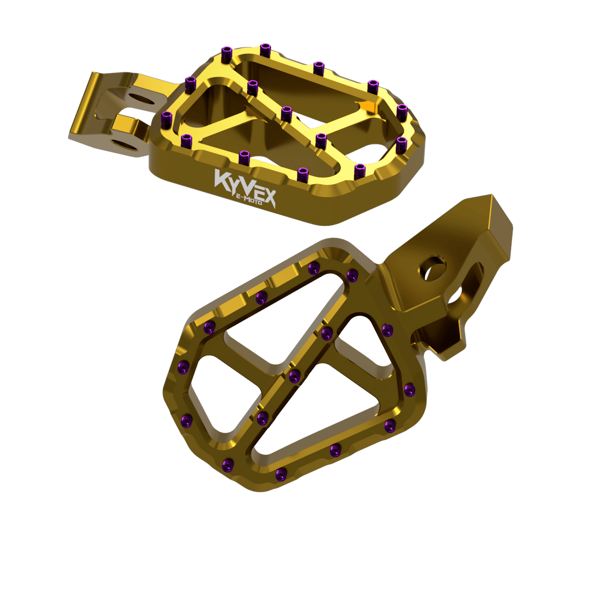 KyVex Billet Wide Foot Pegs - Ultra Bee Compatible - Pinned Electric