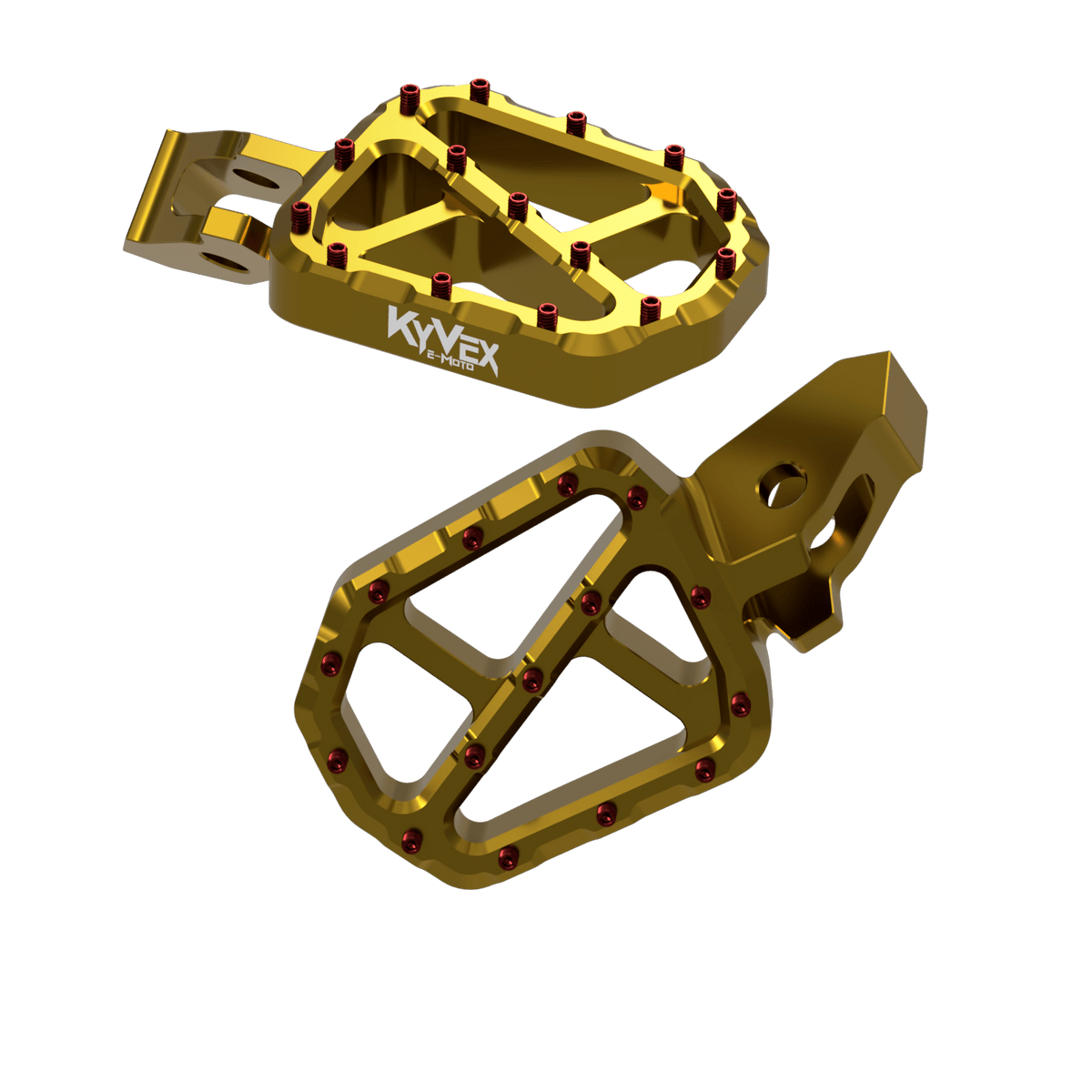 KyVex Billet Wide Foot Pegs - Ultra Bee Compatible - Pinned Electric