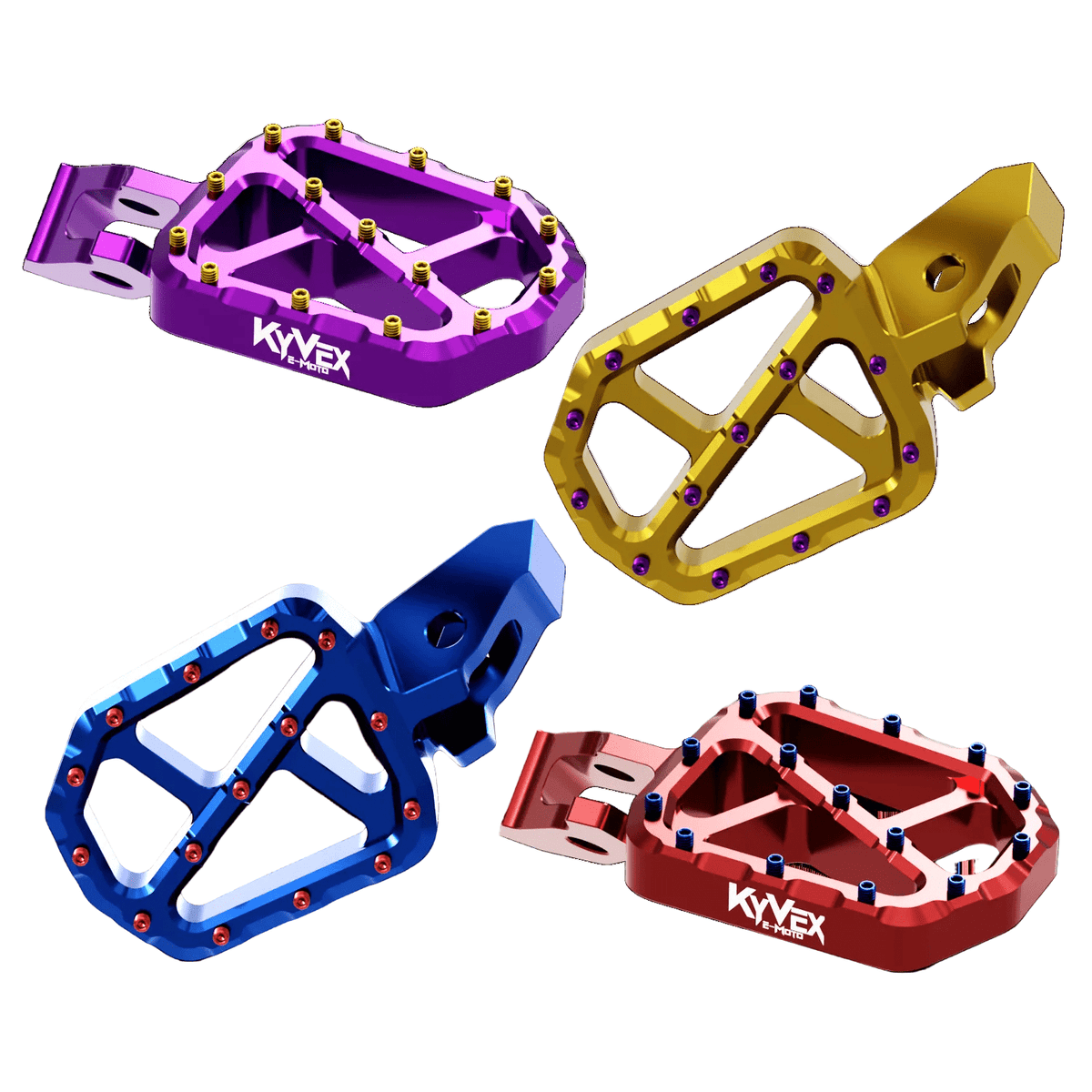 KyVex Billet Wide Foot Pegs - Ultra Bee Compatible - Pinned Electric