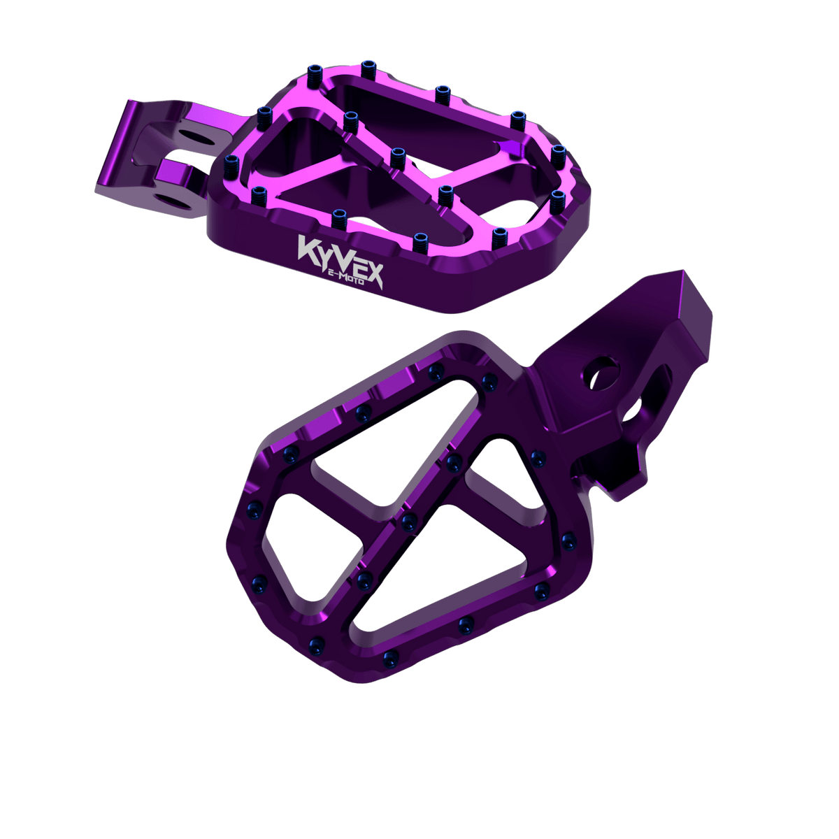 KyVex Billet Wide Foot Pegs - Ultra Bee Compatible - Pinned Electric