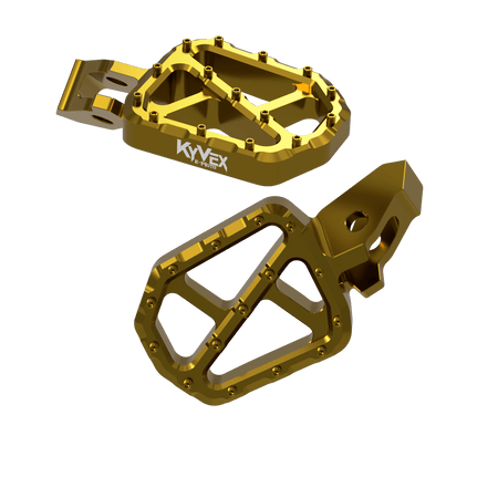 KyVex Billet Wide Foot Pegs - Ultra Bee Compatible - Pinned Electric