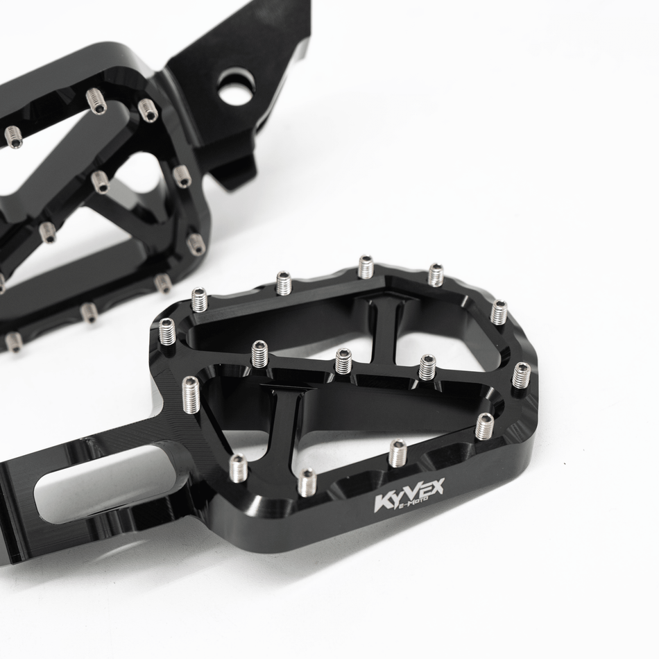 KyVex Billet Wide Foot Pegs - Ultra Bee Compatible - Pinned Electric