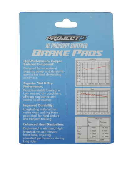 Project 9 Brake Pads - Pinned Electric