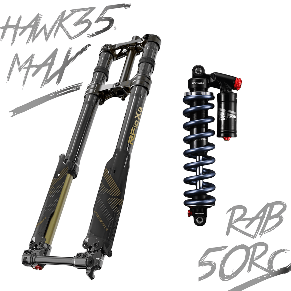 RFLOXA Hawk35 Max Black Front Fork+RAB50RC Shock - Pinned Electric