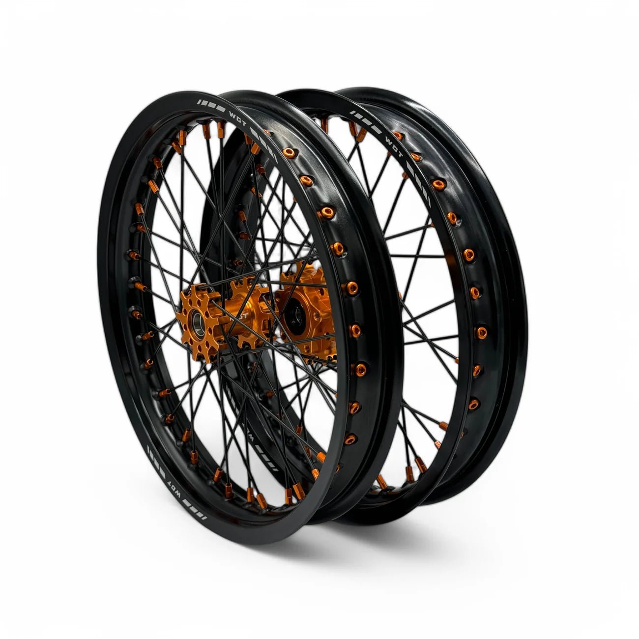 WGT Supermoto 17x17 Wheel Set - Pinned Electric