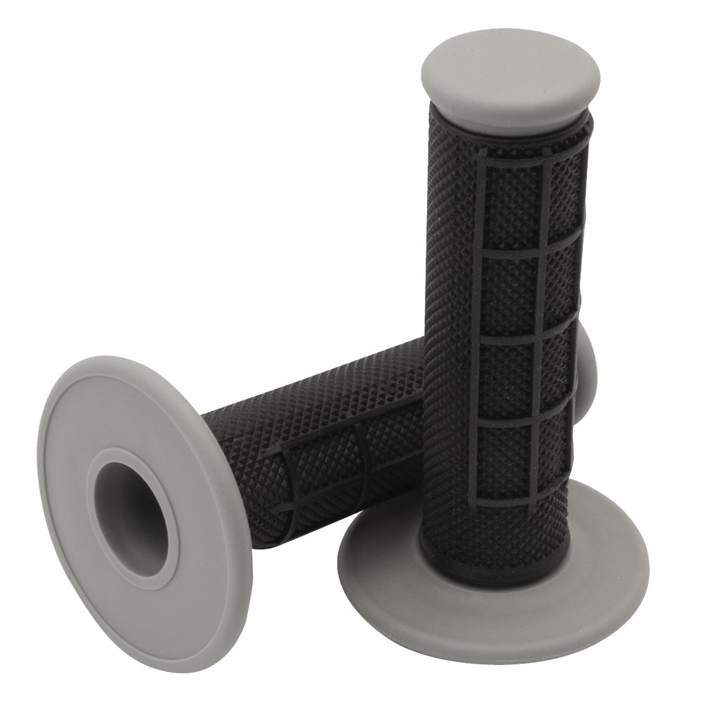TUSK Dual Compound MX Grips - Black/Grey - Pinned Electric