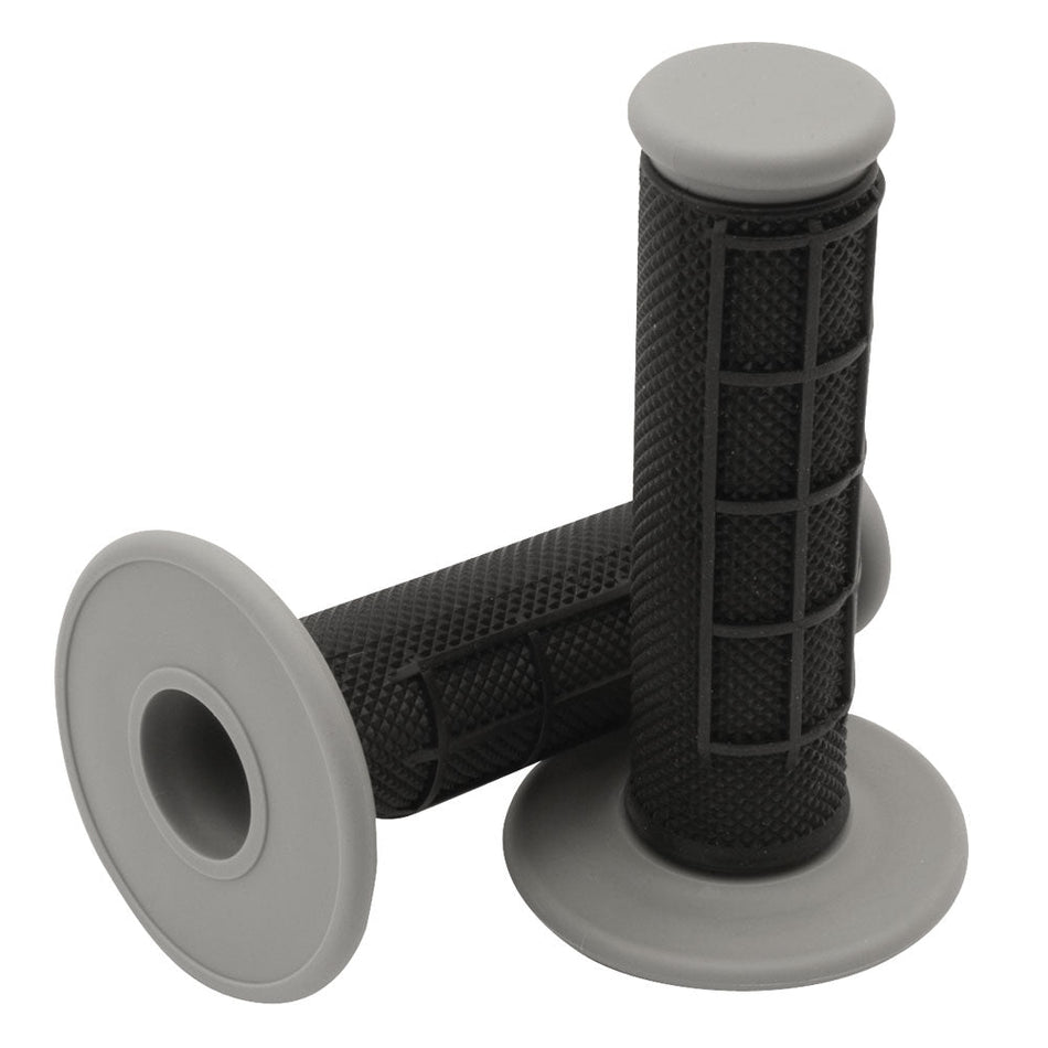 TUSK Dual Compound MX Grips - Black/Grey - Pinned Electric
