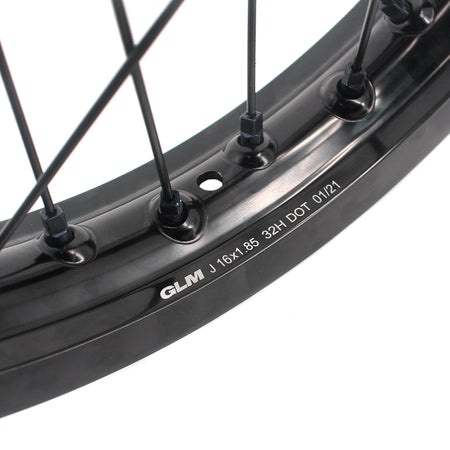 US Stock KKE 1.85*16" Electric Dirtbike Rear Wheels Rim Fit SurRon Light Bee - X 2019 - 2025 All Black - Pinned Electric